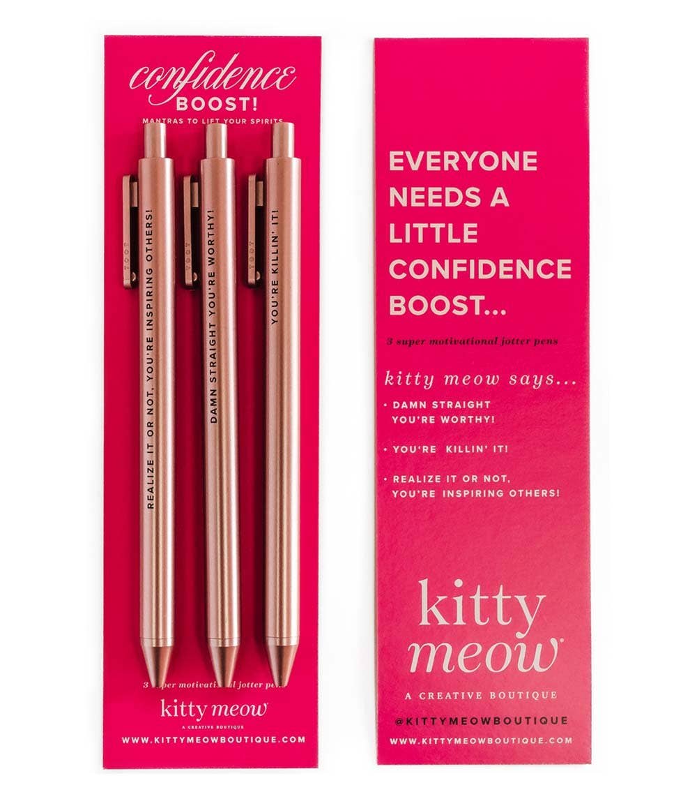 Confidence Boost Pen Set - 3 Rose Gold Jotter Pens (RIGHT HANDED)