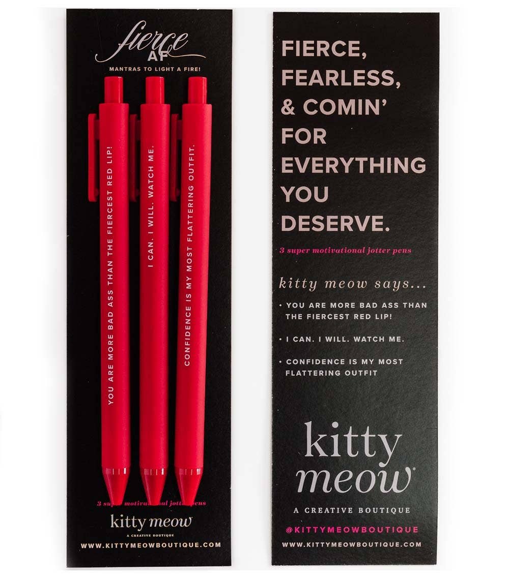 Fierce AF Pen Set - 3 Red Jotter Pens (RIGHT HANDED)